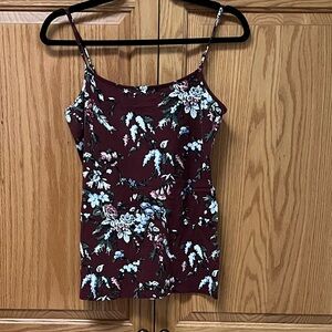 LOFT Burgundy Floral Camisole, EUC, Size M